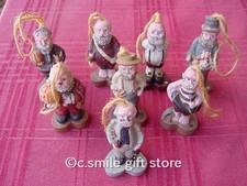 Sarah's Attic "Set Of 8 Series 'A' Santa Ornaments" Issued1988 w/Coa Very Rare!