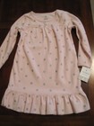 New NWT Carter Girl Pink Glitter Silver Polka Dot Fleece Nightgown Gown 4-5 Twin