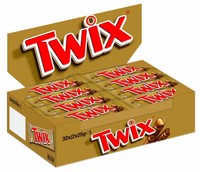 (1000g=8,74€) Twix - Schokoriegel Schokolade - 32 Stück - Riegel