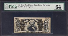 Us 50c Fractional Currency Fr 1331 Pmg 64 V Ch Cu