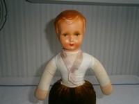 antike Pappmachkopfpuppe mit Wattekörper ca 1900J und altes Springseil