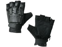 Paintball Handschuhe Protectoren Halbfinger - schwarz, Gr. L, Neu
