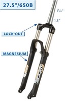 Zoom 595 Federgabel 27,5 Zoll Tapered Schaft 1 1/8 - 1,5" Fahrrad Feder Gabel