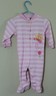 Carters Pink Striped Butterfly Romper Jumper Sleeper Footed Baby Size 3-6 Months