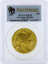 2009 Pcgs Ms70 First Strike $50 American Buffalo Gold Coin Lot 756
