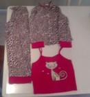 GIrls 3 piece Total GIrl Size Medium 7/8 Flannel Pajamas with tank