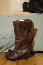 Clarks Indigo Womens Vintage Brown Leather Knee High Tall Boots Sz 9