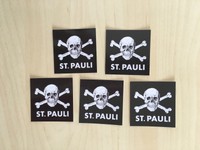 5 FC St. Pauli Aufkleber Sticker Logo Papier Totenkopf