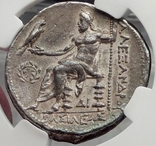 ALEXANDER III the GREAT 325BC Big Silver Tetradrachm Greek Coin NGC Ch XF i58292