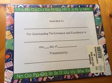 Award Certificates for Excellence,Great Papers, 25 pgs Multi color deco boarder