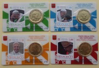Vatikan 4 x 50 Cent 2016 Stamp und Coin Card  Papst Franziskus