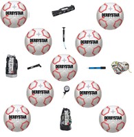Derbystar Power S-light Gr. 3 Fussball Ballsack Ballnetz Pumpe Luftdruckprüfer