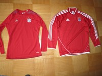 TOPZUSTAND! FC BAYERN TECHFIT COMPRESSION TRIKOT-SHIRT+TRAININGSSHIRT Größe XL