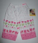NEW NWT INFANT GIRLS OSHKOSH BABY PINK & WHITE FLORAL TULIP PANTS SIZE 6-9 MONTH
