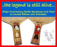 Stiga Jubiläumshölzer / Anniversary blades  --    Alsèr oder Bengtsson; neu