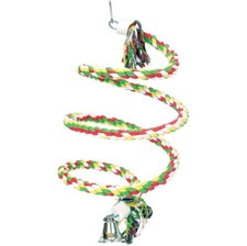 Anec-Hb553-Happy Beaks Cotton Rope Boing With Bell Bird Toy