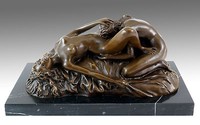 Erotik Wiener Bronze - Cunnilingus - Lesbenspiel - signiert Lambeaux