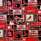 MLB Baseball Saint Louis Cardinals Logo Squares 18x29 Cotton Fabric Fat Quarter
