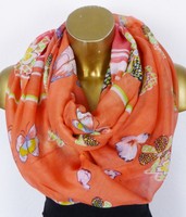 Sommer Loop Schal Schlauchschal Rundschal Schmetterlinge Koralle
