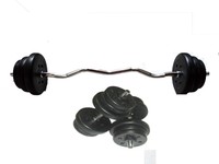 HantelSet SZ-Curlstange mit Gewichte + 2 Kurzhanteln je 10 Kg