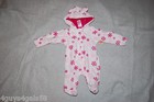 Baby Girls PRAM Soft Fleece Snowsuit WHITE PINK Snowflakes 0-3 MO