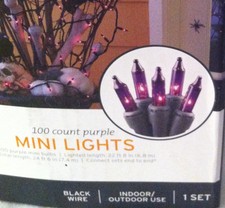 100 MINI PURPLE STRING LIGHTS INDOOR/OUTDOOR 24.6'  PARTY, RV,  PATIO HALLOWEEN