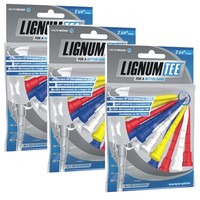 Lignum Tees 3 Beutel a´ 12 Stück (= 36 Tees) - 72 mm lang - bunt / 4 Farben