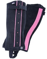 Waldhausen Mini Chaps, Kinder Stiefelchaps schwarz mit rosa