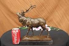 Fine Vintage Bronze Sculpture Stag Elk  Signed Art Deco Period French Figurine 