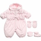 Emile Et Rose Baby Girl's Dayna Snowsuit Bunting Hooded Detachable Mitts 6M NWT