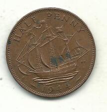 High Grade Au 1944 Great Britain English Half 1/2 Penny-May150