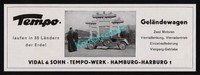 Tempo Auto Geländewagen G 1200 China Vidal & Sohn Hamburg Harburg-Bostelbeck ´38