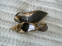 Gabor Pumps spitz Größe 40 / 6,5 Bronze braun Leder ein mal getragen