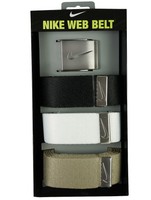 NIKE Web Belt | 3er-Pack Gürtel | schwarz / weiß / beige | Einheitsgröße +++ NEU