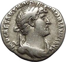 Hadrian Bisexual Emperor 123AD Silver Ancient Roman Coin Victory Trophy i53287