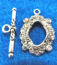 5Sets Beautiful Tibetan Silver Toggle Clasps Connectors Hooks Findings C311