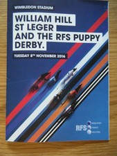2016 St. Leger & Puppy Derby Greyhound Racecard - Wimbledon