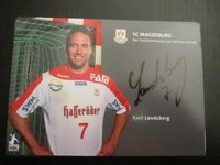 16466 Kjell Landsberg SC Magdeburg Handball original signierte Autogrammkarte