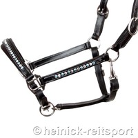 Neu Heinick Qualitäts Leder Halfter ~ Luxor Schwarz ~ mit Strassbesatz