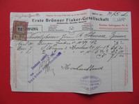 Rechnungen Quittungen Brünn Fiaker Pferde Gesellschaft 1906 Taxi 