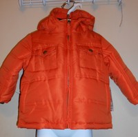 Okie Dokie Infant Boys Hooded Winter Jacket Tiger Orange 18M NWT