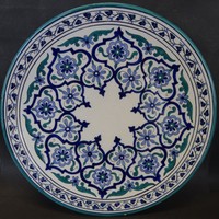 grosser Wandteller, undeutliche grüne Marke, D-42 cm,  (249/2077)