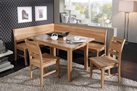 Schösswender Messina  Eckbankgruppe Kernbuche massiv  Wachseffektlack