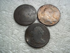 1807 Half Cents U.S. (lot of 3 coins) well circulated #2.57.36