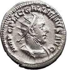 GALLIENUS son of Valerian I Silver Rare Ancient Roman Coin Virtus Cult i55703