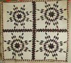 Vintage 1860's Pieced Stars Streak of Lightning Antique Quilt ~SAWTOOTH BORDER!