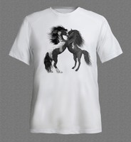 Fighting Horses Animal Horse II. white T-shirt 