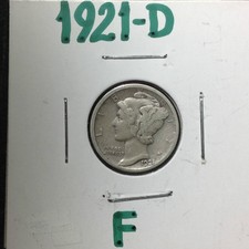 1921-D Silver Mercury Dime 10c in Fine