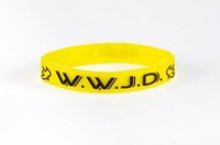 Silikon Armband "WWJD" + Taubesymbol - gelb (*NEU*)(*OVP*)