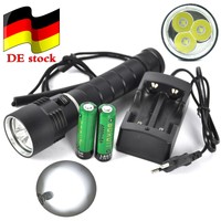 9000LM 3*XM-L2 LED Tauchen Taschenlampe Fackel Angeln Handlampe PCB 2X18650 100m
